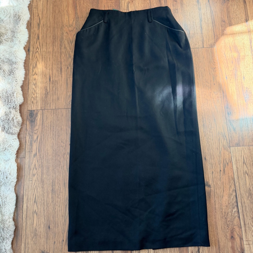 Lauren Ralph Lauren Black Wool Pencil Skirt size 8 business casual classic